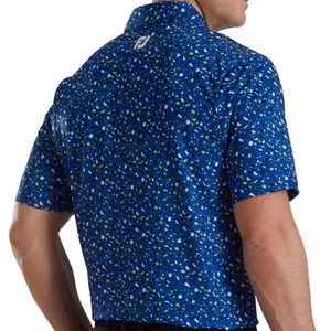 NWOT - GOLF POLO - FootJoy Men's Terrazzo Print Lisle Self Collar Golf Polo